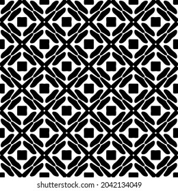 Flower geometric pattern. Seamless vector background. White and black ornament. Ornament for fabric, wallpaper, packaging. Decorative print