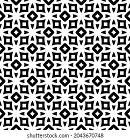 Flower geometric pattern. Seamless vector background. White and black ornament. Ornament for fabric, wallpaper, packaging. 

Decorative print