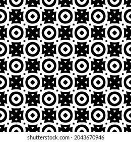 Flower geometric pattern. Seamless vector background. White and black ornament. Ornament for fabric, wallpaper, packaging. 

Decorative print
