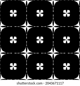 Flower geometric pattern. Seamless vector background. White and black ornament. Ornament for fabric, wallpaper, packaging. 

Decorative print