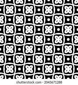 Flower geometric pattern. Seamless vector background. White and black ornament. Ornament for fabric, wallpaper, packaging. 

Decorative print
