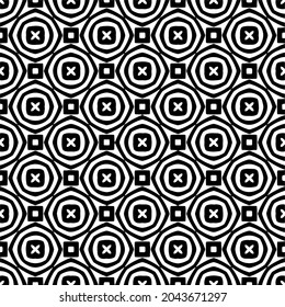 Flower geometric pattern. Seamless vector background. White and black ornament. Ornament for fabric, wallpaper, packaging. 

Decorative print

