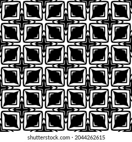 Flower geometric pattern. Seamless vector background. White and black ornament. Ornament for fabric, wallpaper, packaging. Decorative print