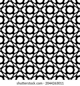 Flower geometric pattern. Seamless vector background. White and black ornament. Ornament for fabric, wallpaper, packaging. Decorative print