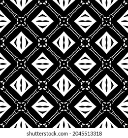 Flower geometric pattern. Seamless vector background. White and black ornament. Ornament for fabric, wallpaper, packaging. Decorative print
