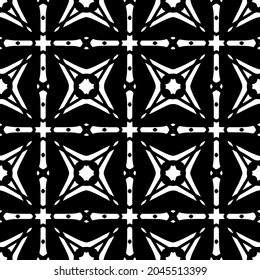 Flower geometric pattern. Seamless vector background. White and black ornament. Ornament for fabric, wallpaper, packaging. Decorative print
