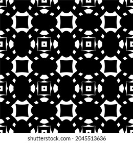 Flower geometric pattern. Seamless vector background. White and black ornament. Ornament for fabric, wallpaper, packaging. Decorative print
