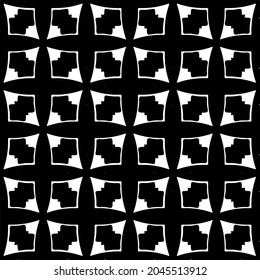 Flower geometric pattern. Seamless vector background. White and black ornament. Ornament for fabric, wallpaper, packaging. Decorative print
