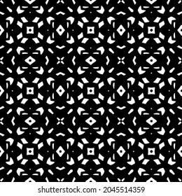 Flower geometric pattern. Seamless vector background. White and black ornament. Ornament for fabric, wallpaper, packaging. Decorative print
