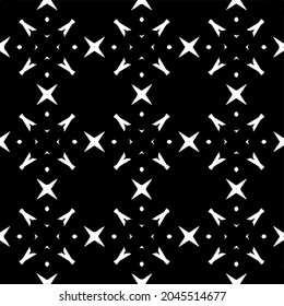 Flower geometric pattern. Seamless vector background. White and black ornament. Ornament for fabric, wallpaper, packaging. Decorative print
