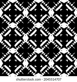 Flower geometric pattern. Seamless vector background. White and black ornament. Ornament for fabric, wallpaper, packaging. Decorative print