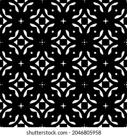 
Flower geometric pattern. Seamless vector background. White and black ornament. Ornament for fabric, wallpaper, packaging. Decorative print.

