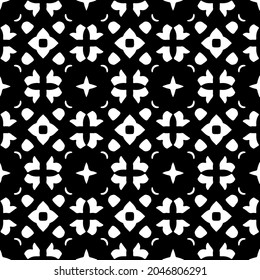 
Flower geometric pattern. Seamless vector background. White and black ornament. Ornament for fabric, wallpaper, packaging. Decorative print.
