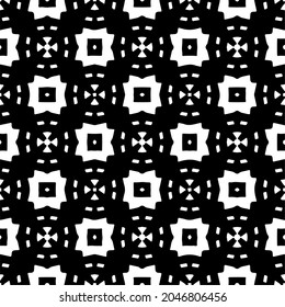 
Flower geometric pattern. Seamless vector background. White and black ornament. Ornament for fabric, wallpaper, packaging. Decorative print.
