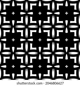 
Flower geometric pattern. Seamless vector background. White and black ornament. Ornament for fabric, wallpaper, packaging. Decorative print.
