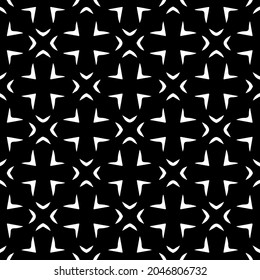 Flower geometric pattern. Seamless vector background. White and black ornament. Ornament for fabric, wallpaper, packaging. Decorative print.
