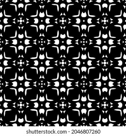 
Flower geometric pattern. Seamless vector background. White and black ornament. Ornament for fabric, wallpaper, packaging. Decorative print.
