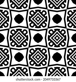 Flower geometric pattern. Seamless vector background. White and black ornament. Ornament for fabric, wallpaper, packaging. 

Decorative print.