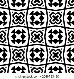 Flower geometric pattern. Seamless vector background. White and black ornament. Ornament for fabric, wallpaper, packaging. 

Decorative print.