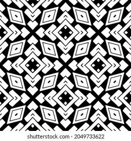 Flower geometric pattern. Seamless vector background. White and black ornament. Ornament for fabric, wallpaper, packaging. 

Decorative print.