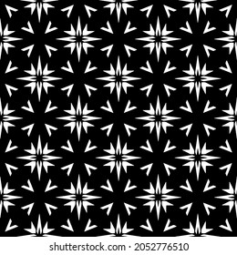 Flower geometric pattern. Seamless vector background. White and black ornament. Ornament for fabric, wallpaper, packaging. Decorative print.
