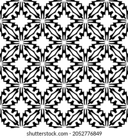 Flower geometric pattern. Seamless vector background. White and black ornament. Ornament for fabric, wallpaper, packaging. Decorative print.
