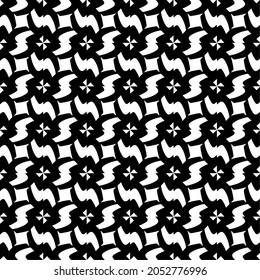 Flower geometric pattern. Seamless vector background. White and black ornament. Ornament for fabric, wallpaper, packaging. Decorative print.
