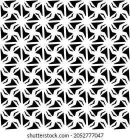 Flower geometric pattern. Seamless vector background. White and black ornament. Ornament for fabric, wallpaper, packaging. Decorative print.
