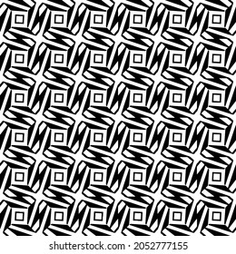 Flower geometric pattern. Seamless vector background. White and black ornament. Ornament for fabric, wallpaper, packaging. Decorative print.