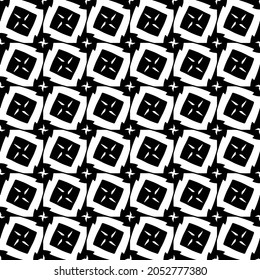 Flower geometric pattern. Seamless vector background. White and black ornament. Ornament for fabric, wallpaper, packaging. Decorative print.
