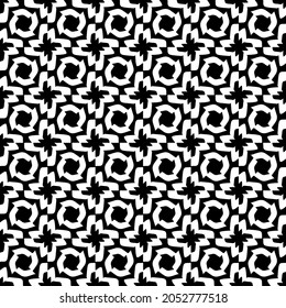 Flower geometric pattern. Seamless vector background. White and black ornament. Ornament for fabric, wallpaper, packaging. Decorative print.