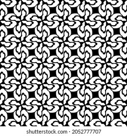 Flower geometric pattern. Seamless vector background. White and black ornament. Ornament for fabric, wallpaper, packaging. Decorative print.