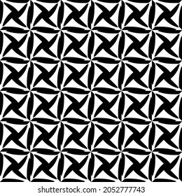 Patrón geométrico de las flores. Fondo vectorial impecable. Ornamento blanco y negro. Ornamento para tela, papel pintado, embalaje. Impresión decorativa.