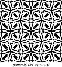 Flower geometric pattern. Seamless vector background. White and black ornament. Ornament for fabric, wallpaper, packaging. Decorative print.

