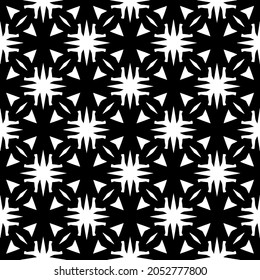 Flower geometric pattern. Seamless vector background. White and black ornament. Ornament for fabric, wallpaper, packaging. Decorative print.
