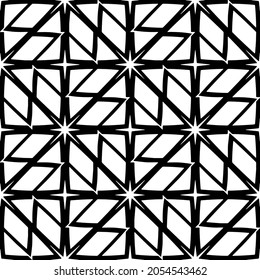 Flower geometric pattern. Seamless vector background. White and black ornament. Ornament for fabric, wallpaper, packaging. Decorative print.