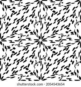 Flower geometric pattern. Seamless vector background. White and black ornament. Ornament for fabric, wallpaper, packaging. Decorative print.