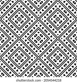 Flower geometric pattern. Seamless vector background. White and black ornament. Ornament for fabric, wallpaper, packaging. Decorative print.