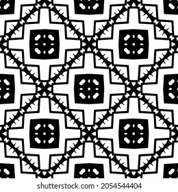 Patrón geométrico de las flores. Fondo vectorial impecable. Ornamento blanco y negro. Ornamento para tela, papel pintado, embalaje. Impresión decorativa.