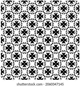 Flower geometric pattern. Seamless vector background. White and black ornament. Ornament for fabric, wallpaper, packaging. 

Decorative print.