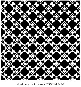 Flower geometric pattern. Seamless vector background. White and black ornament. Ornament for fabric, wallpaper, packaging. 

Decorative print.