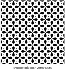 Flower geometric pattern. Seamless vector background. White and black ornament. Ornament for fabric, wallpaper, packaging. 

Decorative print.