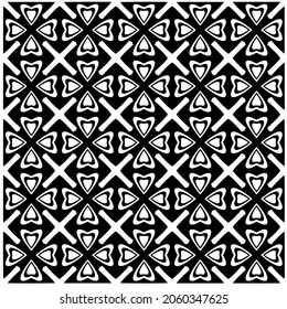 Flower geometric pattern. Seamless vector background. White and black ornament. Ornament for fabric, wallpaper, packaging. 

Decorative print.