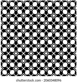 Flower geometric pattern. Seamless vector background. White and black ornament. Ornament for fabric, wallpaper, packaging. 

Decorative print.