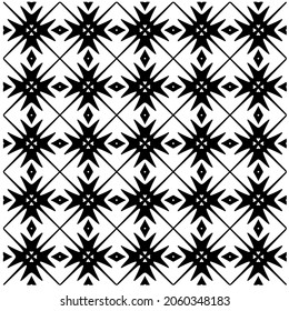 Flower geometric pattern. Seamless vector background. White and black ornament. Ornament for fabric, wallpaper, packaging. 

Decorative print.