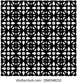 Flower geometric pattern. Seamless vector background. White and black ornament. Ornament for fabric, wallpaper, packaging. 

Decorative print.