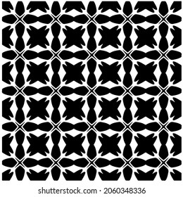 Flower geometric pattern. Seamless vector background. White and black ornament. Ornament for fabric, wallpaper, packaging. 

Decorative print.