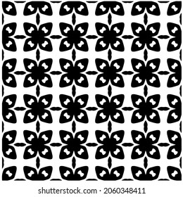 Flower geometric pattern. Seamless vector background. White and black ornament. Ornament for fabric, wallpaper, packaging. 

Decorative print.