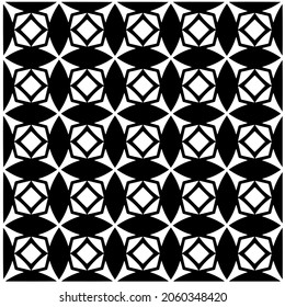Flower geometric pattern. Seamless vector background. White and black ornament. Ornament for fabric, wallpaper, packaging. 

Decorative print.