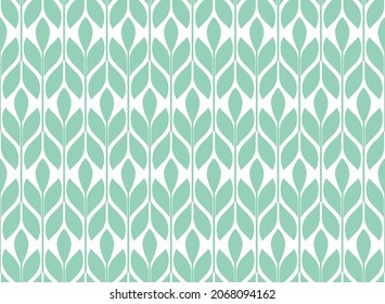 Flower geometric pattern. Seamless vector background. White and green ornament